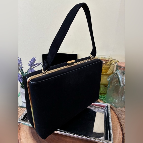Elegant Black Velvet Handbag